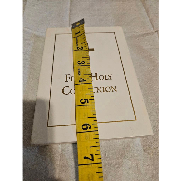 Vintage 1997 Roman, Inc. First Holy Communion Photo Frame 5x7 White Gold - Picture 10 of 11